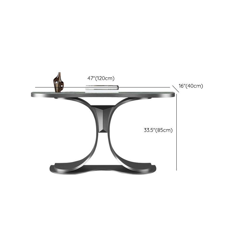 Glam Free Form Console Accent Table with Stainless Steel Bracket for Hall