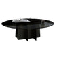 Modern Style Round Glass Table with Metal Base Pedestal Base Coffee Table