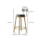 Glam Style Counter Stool Upholstered Living Room Bar Stool with Gold Frame