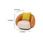 Orange Faux Leather Curved Sofa Contemporary Armless Sofa for Living Room