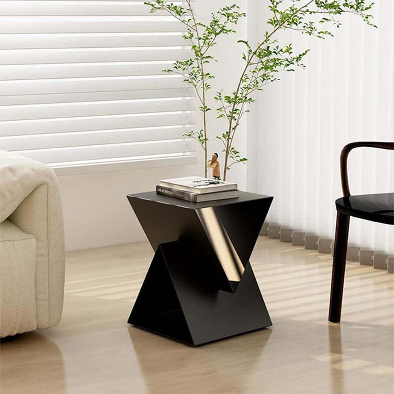 Modern 19.68" Tall End Table Metal Square Abstract Side Table