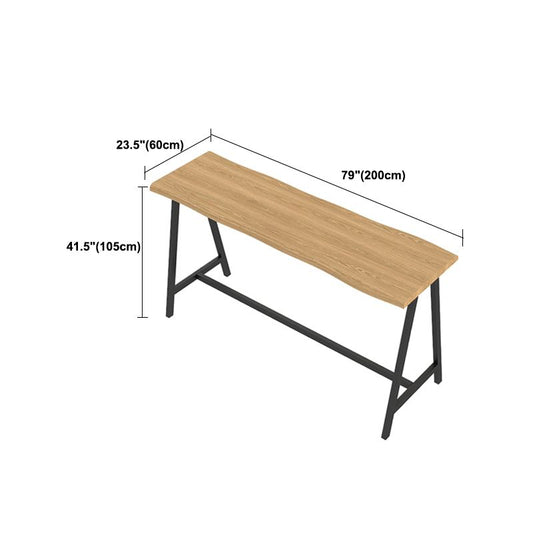 Tavolo da bar in legno di pino rettangolare tavolo da bar lussuoso con base di cavalletto in nero