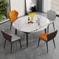 Contemporary Sintered Stone Dining Table Round Dining Table with 4 Legs Clearhalo ' dining_table' 'Dining Tables & Seating' 'Dining Tables' 'furn' 'furn_dining_table' 'Furniture' 'furniture_dining_table' 'Kitchen & Dining Furniture' 'kitchen&dining_furn' 'kitchen' 'kitchen_dining_table' 1200x1200_c3facc16-7db0-4e15-bbf7-d84fc63dd2c2