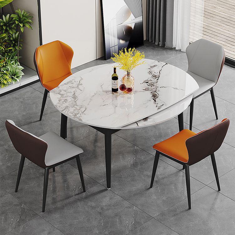 Contemporary Sintered Stone Dining Table Round Dining Table with 4 Legs Clearhalo ' dining_table' 'Dining Tables & Seating' 'Dining Tables' 'furn' 'furn_dining_table' 'Furniture' 'furniture_dining_table' 'Kitchen & Dining Furniture' 'kitchen&dining_furn' 'kitchen' 'kitchen_dining_table' 1200x1200_c3facc16-7db0-4e15-bbf7-d84fc63dd2c2