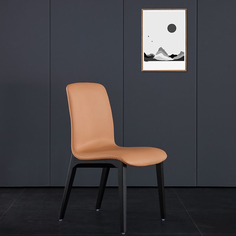 Contemporary Leather Dining Chair Wood Dining Room Chair for Home Use Clearhalo 'Dining Chairs' 'Dining Tables & Seating' 'dining_chair' 'furn' 'furn_dining_chair' 'Furniture' 'Kitchen & Dining Furniture' 1200x1200_c3fb4955-eaf3-49f8-9019-ea7c0f899746