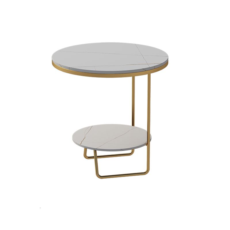 Scaffale per accento il divano in vetro e pietra rotondo e tavolo da tavolo incluso tavolo da estremità - Dia 19.69 "