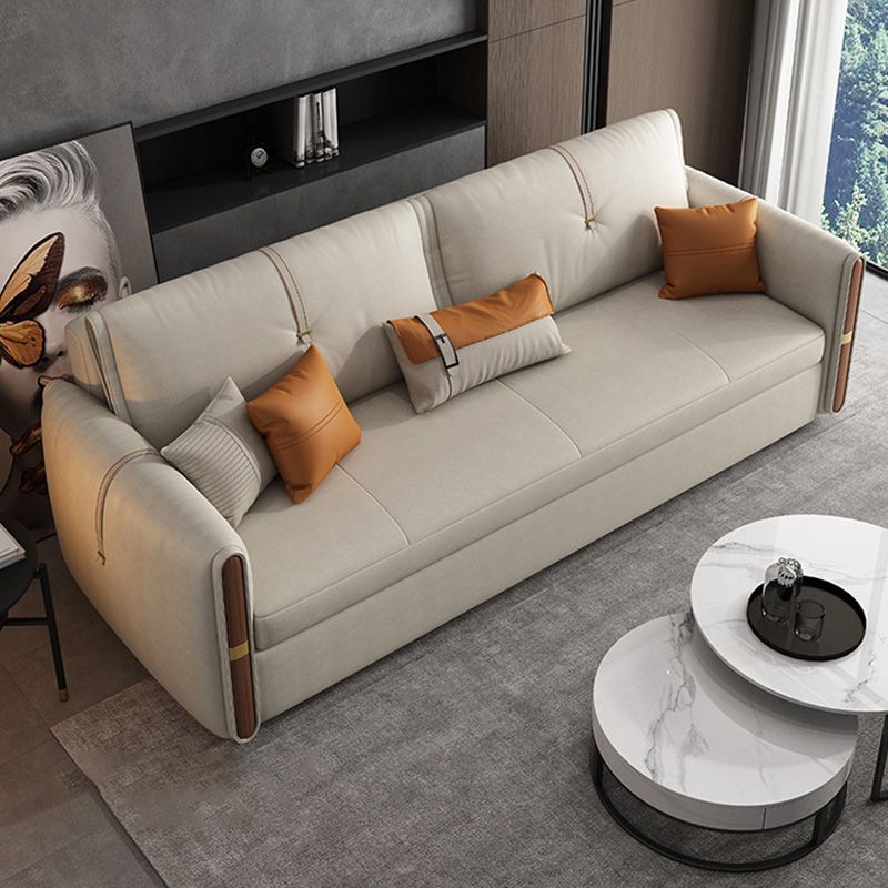 Glam Style Beige Futon Sofa Bed with Box and Black Metal Base Clearhalo 'furn' 'furn_futons' 'Furniture' 'Futons & Daybeds' 'Futons' 'Living Room Furniture' 1200x1200_c3fe7115-fba2-4a67-96f0-9c2106cb98a0