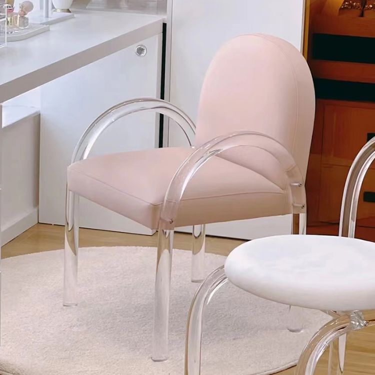 Silla de comedor acrílico transparente de estilo nórdico con tapizado para el hogar