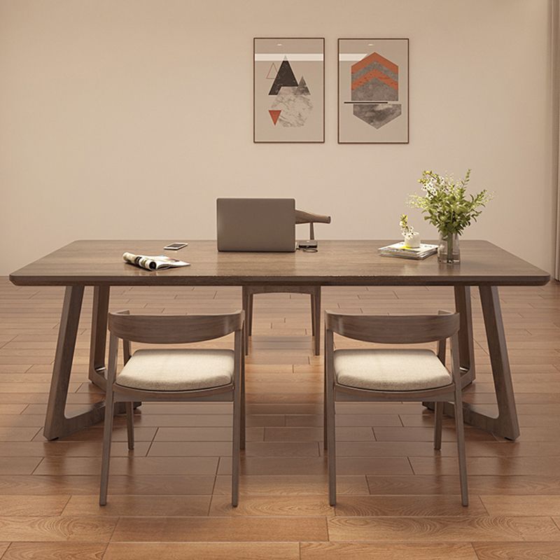 Modern Wood Writing Desk 29.53 "Desk de oficina rectangular de alto con base de trineo