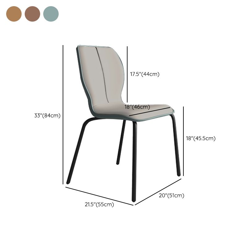 Industrielle Indoor -Kunstlederpolsterer Parsons Armless Dining Stuhl