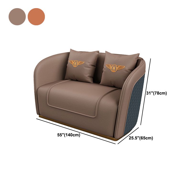 Divano a braccio di smoking in pelle finta 25,59 "divano contemporaneo largo con schiena stretta