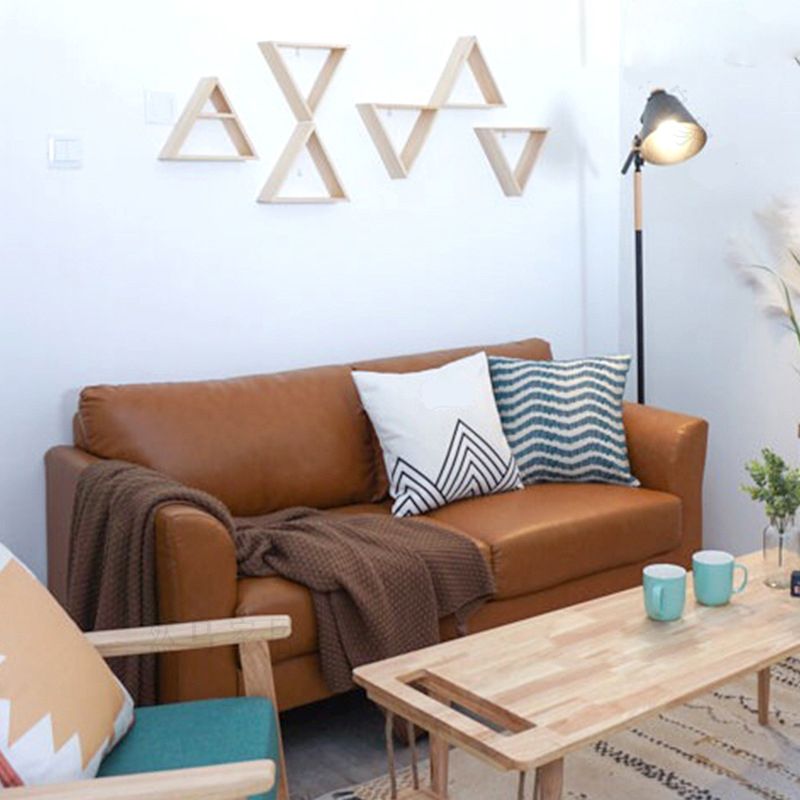 Modern 4 Wood Legs Standard Sofa Faux Leather Flared Arm Sofa Clearhalo 'furn' 'furn_sofas' 'Furniture' 'furniture_sofas' 'kitchen' 'kitchen_sofas' 'Living Room Furniture' 'Sofa' 'sofas' 1200x1200_c3ffe96b-03ed-4c23-980a-ecbe9fdd7490