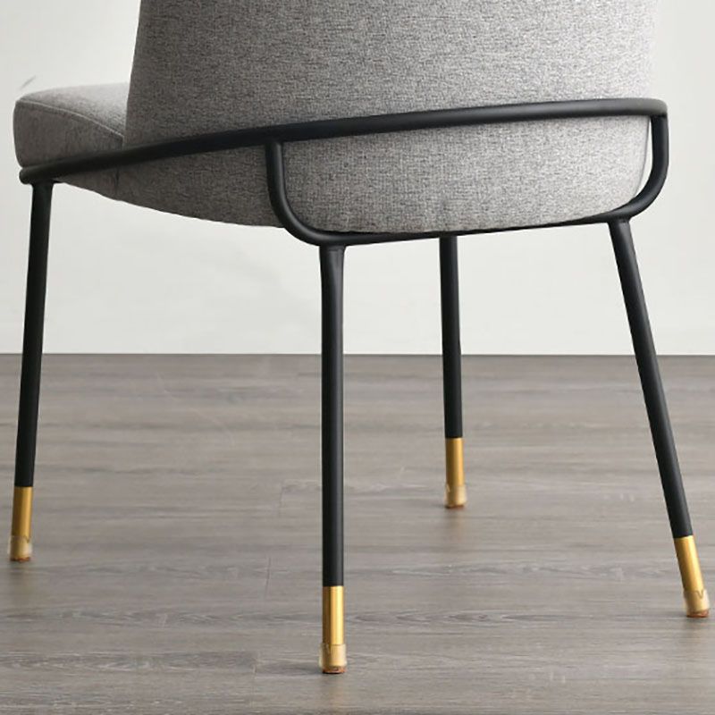 Scandinavian Design Solid Back Chairs Armless Upholstered Dining Side Chairs