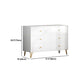 Contemporary White Wooden Chest with Drawers and Metal Legs Accent Chest