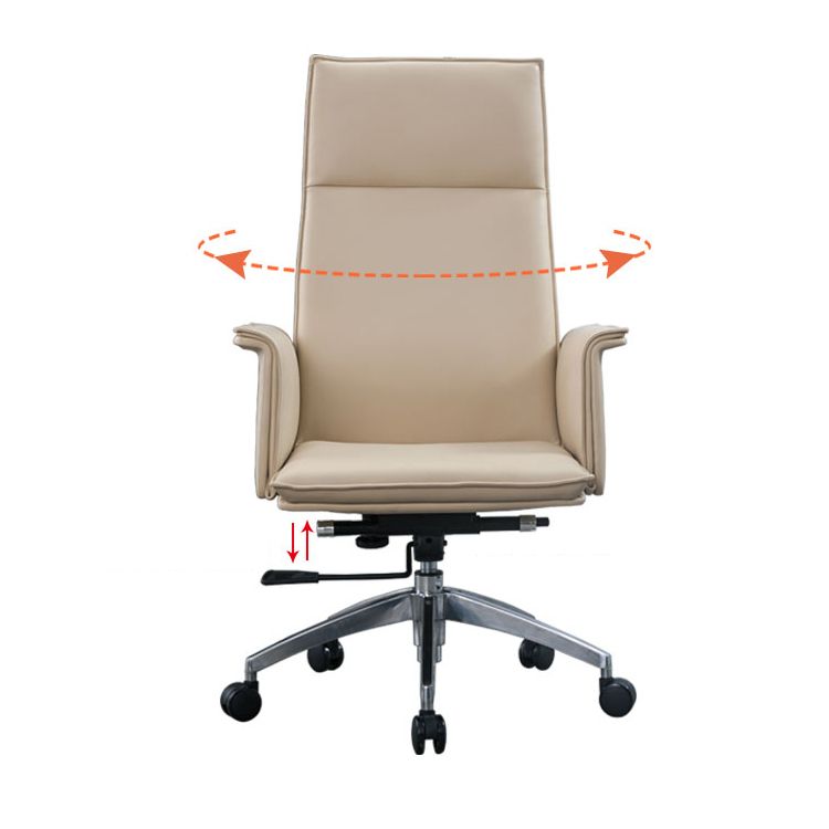 High Back Leather Swivel Office Chair with Chrome Arms Upholstered Task Chair Clearhalo 'furn' 'furn_office_chair' 'Furniture' 'Office Chairs' 'Office Furniture' 'office_chair' 1200x1200_c40148b9-cfef-4ab1-be1c-50b179a631aa