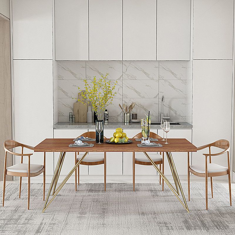 Luxury Style Dining Table Rectangle Dinette Table for Home Kitchen Clearhalo 'Dining Tables & Seating' 'Dining Tables' 'dining_table' 'furn' 'furn_dining_table' 'Furniture' 'Kitchen & Dining Furniture' 1200x1200_c4027790-6211-431f-bbe5-f5adef57acb2