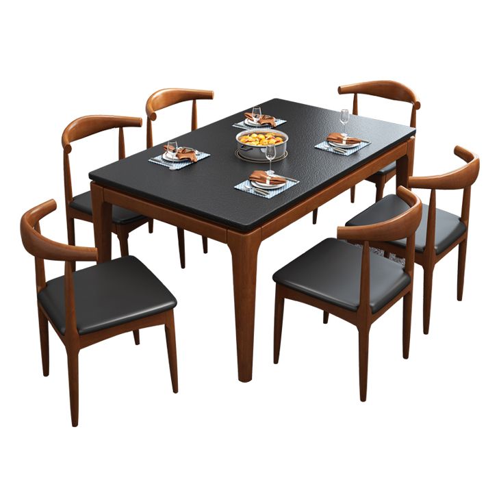 4-foot Stone Furniture Midcentury Style Rectangle Dining Table for Indoor Clearhalo ' dining_table' 'Dining Tables & Seating' 'Dining Tables' 'furn' 'furn_dining_table' 'Furniture' 'furniture_dining_table' 'Kitchen & Dining Furniture' 'kitchen&dining_furn' 'kitchen' 'kitchen_dining_table' 1200x1200_c402c455-b6e4-4562-9dd7-bcfb230ad90e