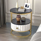 22" H Metal Nightstand Glam Stone Top 1-Drawer Open Storage Night Table Clearhalo 'Bedroom Furniture' 'furn' 'furn_night_stand' 'Furniture' 'night_stand' 'Nightstands' 1200x1200_c4030883-4183-4e13-a540-14ecda26e5b5