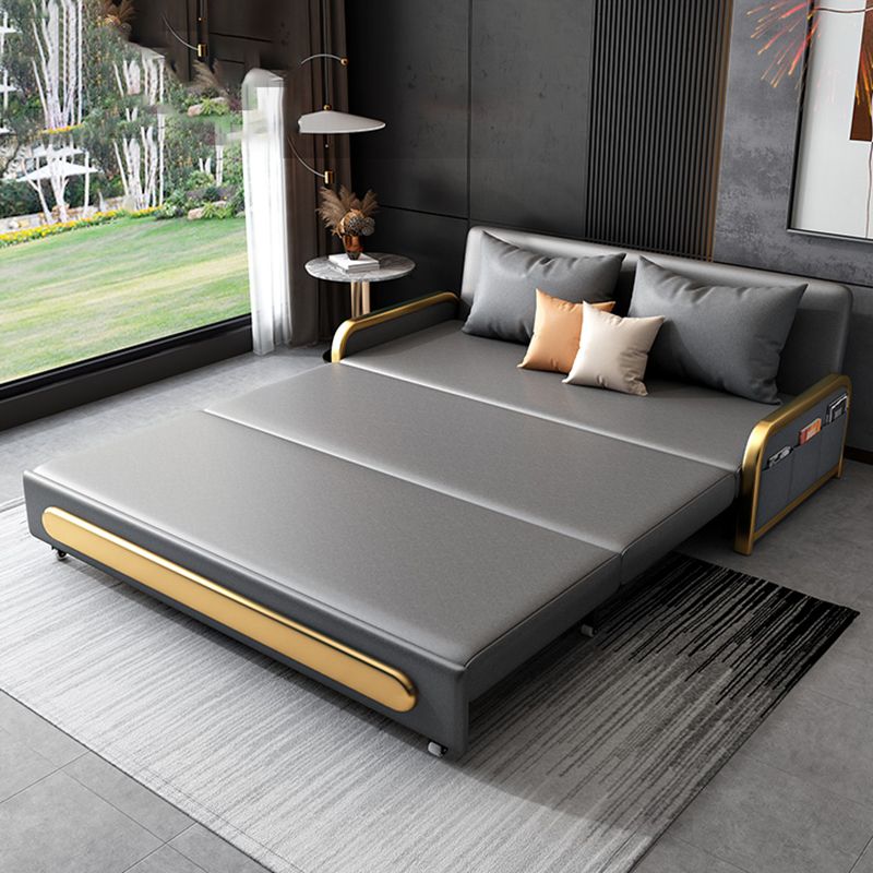 Almohada glamorosa incluye sofá cojín gris gris back Futon sofá cama