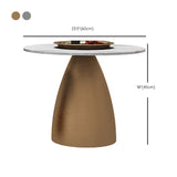 Glamour runder Schiefer -Cocktail -Tisch Tablett gebürstete Metall Couchtisch gebürstet