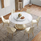 Luxury Round Dining Table Solid Wood Pedestal Dining Table for Dining Room