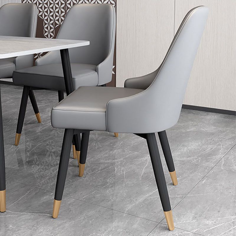 Scandinavian Design Upholstered Armless Dining Chairs Solid Back Dining Side Chair Clearhalo ' kitchen&dining_furn' 'Dining Chairs' 'Dining Tables & Seating' 'dining_chair' 'furn' 'furn_dining_chair' 'Furniture' 'furniture_dining_chair' 'Kitchen & Dining Furniture' 'kitchen' 1200x1200_c40a0c4f-7e8a-4e6a-96ee-c65366de850f