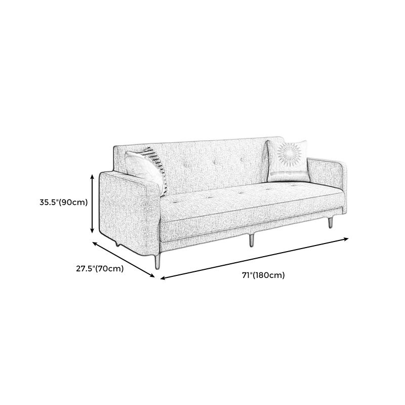 Contemporary Square Arm Sofa Tufted Back Sectional for Living Room