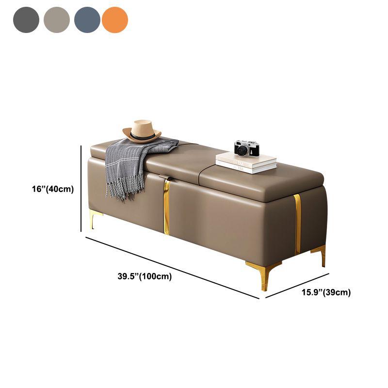 15.4" W Glam Upholstered Ottoman Bench Cushioned Seating Bench Clearhalo 'Benches' 'Chairs & Seating' 'furn' 'furn_benches' 'Furniture' 'Living Room Furniture' 1200x1200_c40c1a0c-666b-4b1f-8ce8-d31c365bdc88