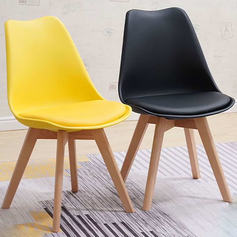 Contemporary Style Kitchen Chairs Dining Armless Side Chair with Wooden Legs Clearhalo ' kitchen&dining_furn' 'Dining Chairs' 'Dining Tables & Seating' 'dining_chair' 'Furniture' 'furniture_dining_chair' 'Kitchen & Dining Furniture' 'kitchen' 1200x1200_c40cc269-ba52-4c8d-b6d8-1b3e27a1b718