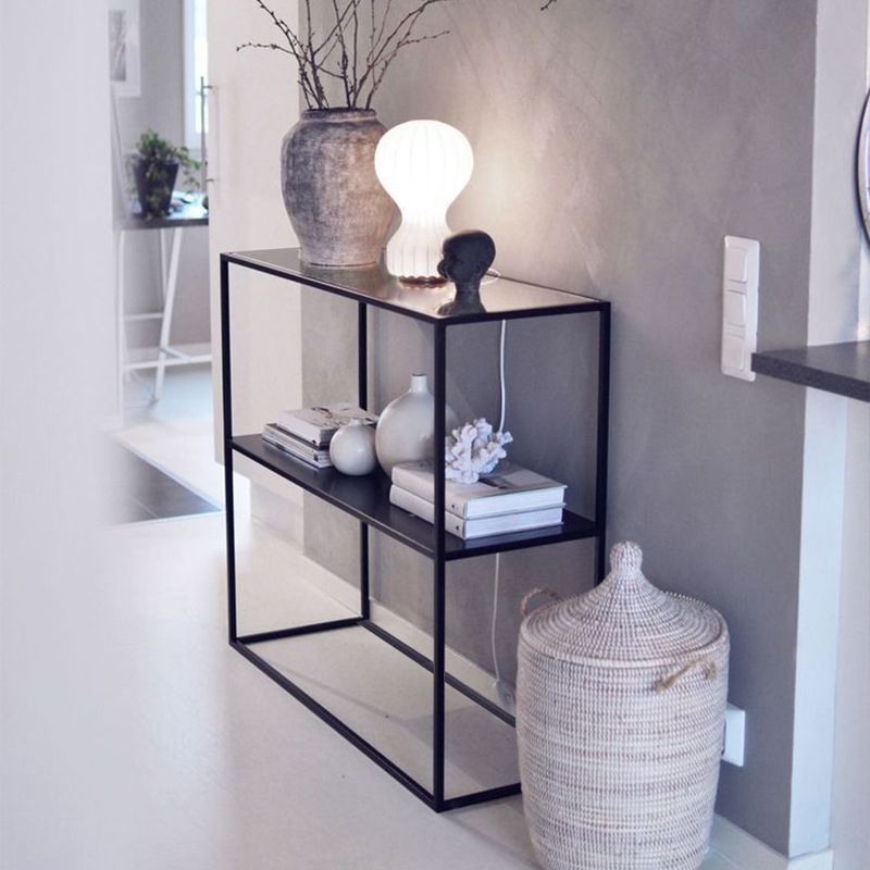 31.5" Tall Modern Console Table Iron Accent Table with Shelf Clearhalo 'Console Tables' 'console_tables' 'Entry & Mudroom Furniture' 'furn' 'furn_console_tables' 'Furniture' 1200x1200_c40d7854-fd90-46ee-ad7b-d37adede1741