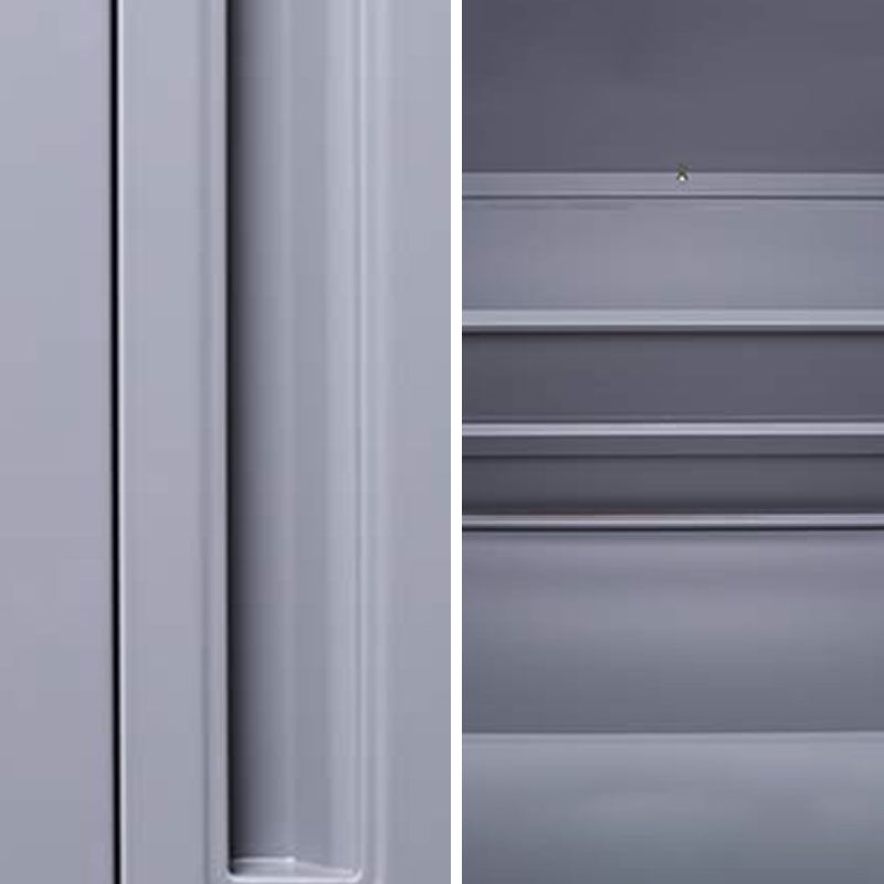 Closed Standard Bookshelf Modern Minimalist Metal Rectangular Bookcase