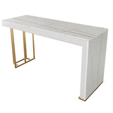 Glam Rectangle Stone Counter Table 1/3 Pieces Bar Table Set for Cafe