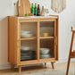 Display scandinavo Porte di faggio in vetro cabine mobile a buffet con porte per soggiorno