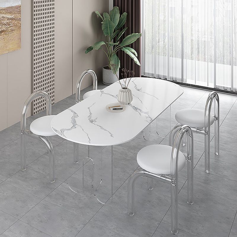 Modern 1/5 Pieces Dining Set Stone Dining Table Set for Kitchen Clearhalo 'Dining Room Sets' 'Dining Tables & Seating' 'dining_room_set' 'furn' 'furn_dining_room_set' 'Furniture' 'furniture_dining_room_set' 'Kitchen & Dining Furniture' 1200x1200_c410bc02-aac3-4d87-bc20-9d769b980f3b