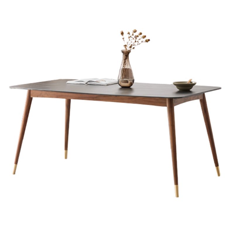 Mobili moderni di altezza standard Tavolo da pranzo a 4 gambe in legno massello da 5/7 pezzi con sedia
