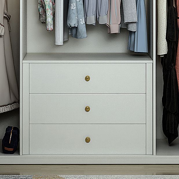 White Wooden Wardrobe Cloth Rod Included Wardrobe Closet for Home Clearhalo 'Armoires & Wardrobes' 'armoires_wardrobes' 'Bedroom Furniture' 'furn' 'furn_armoires_wardrobes' 'Furniture' 1200x1200_c4181a8f-285c-4b65-99ef-e3ee98889a4a