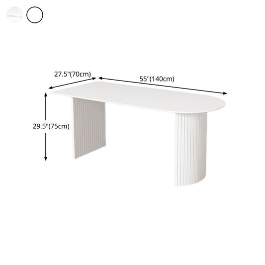 Mesa de comedor de piedra sinterizada Mesa de comedor blanca moderna con base de madera