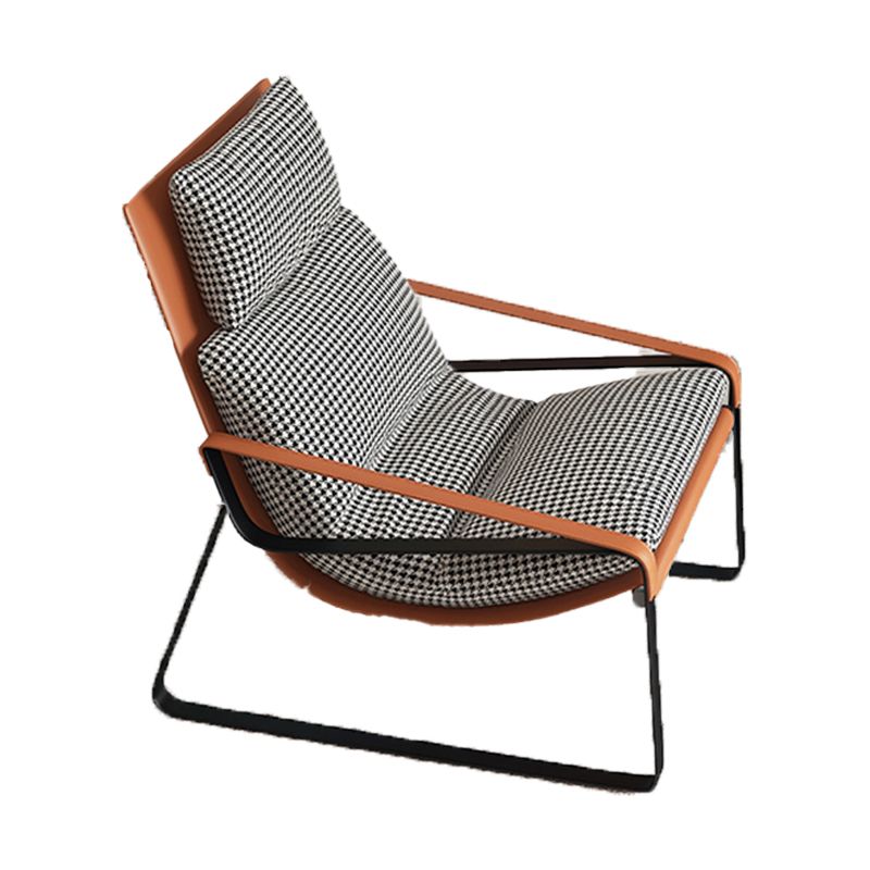 Mid-Century Modern Accent Armchair with Loose Back and Sled Base Clearhalo 'Accent Chairs' 'accent_chairs' 'Chairs & Seating' 'furn' 'furn_accent_chairs' 'Furniture' 'Living Room Furniture' 1200x1200_c41b5ee5-a793-4f6a-8ef9-13823e00ce9d