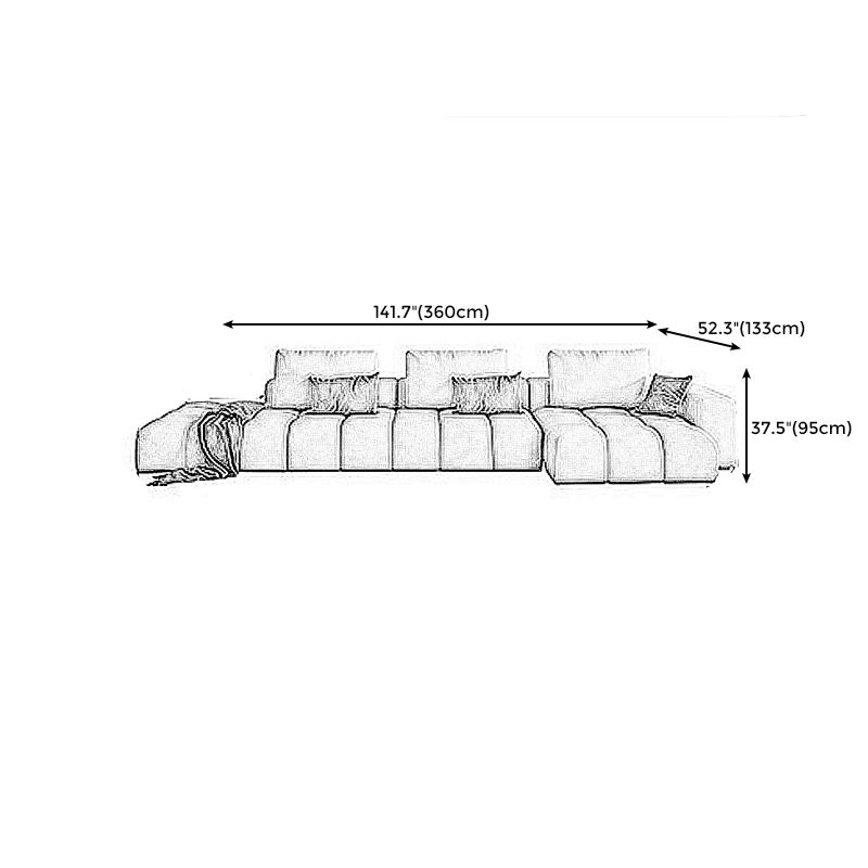 Nordic Cream Square Arm Sofa Faux Leather Cushion Back Sectional for Living Room Clearhalo 'furn' 'furn_sectionals' 'Furniture' 'furniture_sectionals' 'Living Room Furniture' 'Sectionals' 1200x1200_c41b9af3-b070-43e2-a06a-a3e80ab83fd4