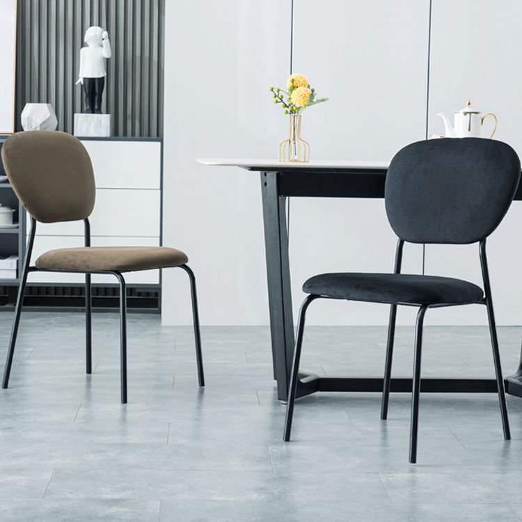 Open Back Armless Dining Chairs Upholstered Side Chairs with Metal Legs Clearhalo ' kitchen&dining_furn' 'Dining Chairs' 'Dining Tables & Seating' 'dining_chair' 'furn' 'furn_dining_chair' 'Furniture' 'furniture_dining_chair' 'Kitchen & Dining Furniture' 'kitchen' 1200x1200_c41d061f-570c-4b0b-b87a-c729a912776d
