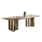 Luxury Sintered Stone Top Dining Table Rectangle Table with Metal and Stone Double Pedestal in Gold Clearhalo ' dining_table' 'Dining Tables & Seating' 'Dining Tables' 'furn' 'furn_dining_table' 'Furniture' 'furniture_dining_table' 'Kitchen & Dining Furniture' 'kitchen&dining_furn' 'kitchen' 'kitchen_dining_table' 1200x1200_c41d6e73-16dd-4b86-bd35-3eecc5a8aa43