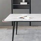Designer Style White Dining Table Set 1/4/5/7 Pieces Stone and Metal Dinette Set Clearhalo 'Dining Room Sets' 'Dining Tables & Seating' 'dining_room_set' 'furn' 'furn_dining_room_set' 'Furniture' 'Kitchen & Dining Furniture' 1200x1200_c41e573b-9090-4a4a-9884-3e516d846ce5