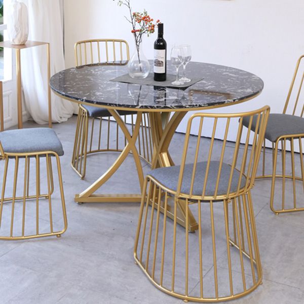 Table à manger de luxe traditionnelle Table ronde en marbre artificiel pour la maison