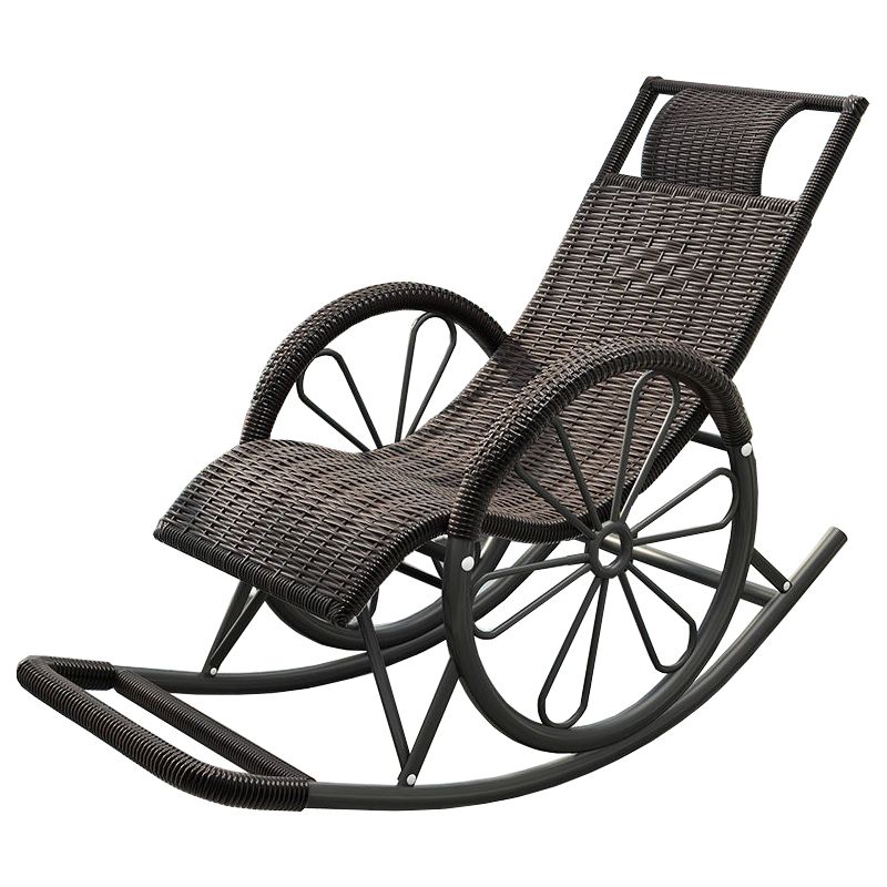 Modern Spindle Rattan Rocking Chair Metal Frame Wheel Handrail Design Rocker Chair Clearhalo 'Chairs & Seating' 'furn' 'furn_rocking_chairs' 'Furniture' 'Living Room Furniture' 'Rocking Chairs' 'rocking_chairs' 1200x1200_c41f7da9-17b0-419b-911a-1a283b9ae442