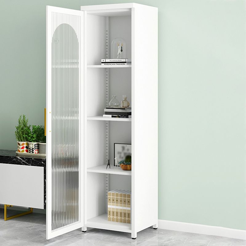 Contemporary Metal Standard Bookcase Closed Back Vertical Bookcase with Glass Door Clearhalo 'Bookcases' 'furn' 'furn_bookcases' 'Furniture' 'furniture_bookcases' 'Office Furniture' 1200x1200_c424b559-af4b-4791-ab00-9012f53bcecf