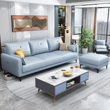 Scandinavian 3-seater Sofa with Ottoman Included Square Arm Sofa