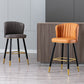 Modern Armless Backrest Counter Stool Iron Cashier Bar Stool with Leather Cushion Clearhalo 'Bar Furniture' 'Bar Stools' 'bar_stools' 'furn' 'furn_bar_stools' 'furniture_bar_stools' 'Kitchen & Dining Furniture' 'kitchen&dining_furn' 'kitchen' 'kitchen_furn' Furniture' 1200x1200_c42592c2-0658-4814-ad58-5096e3ee3cfe
