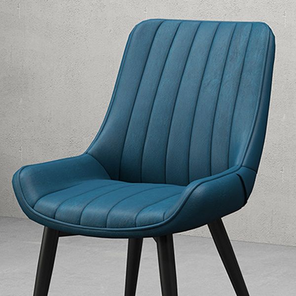 Metalen frame Dining zijstoel faux leer gestoffeerde zijstoel