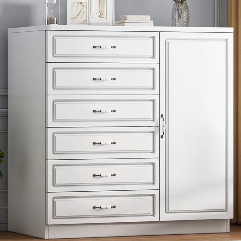 Rangement contemporain coffre en bois blanc commode verticale pour chambre à coucher