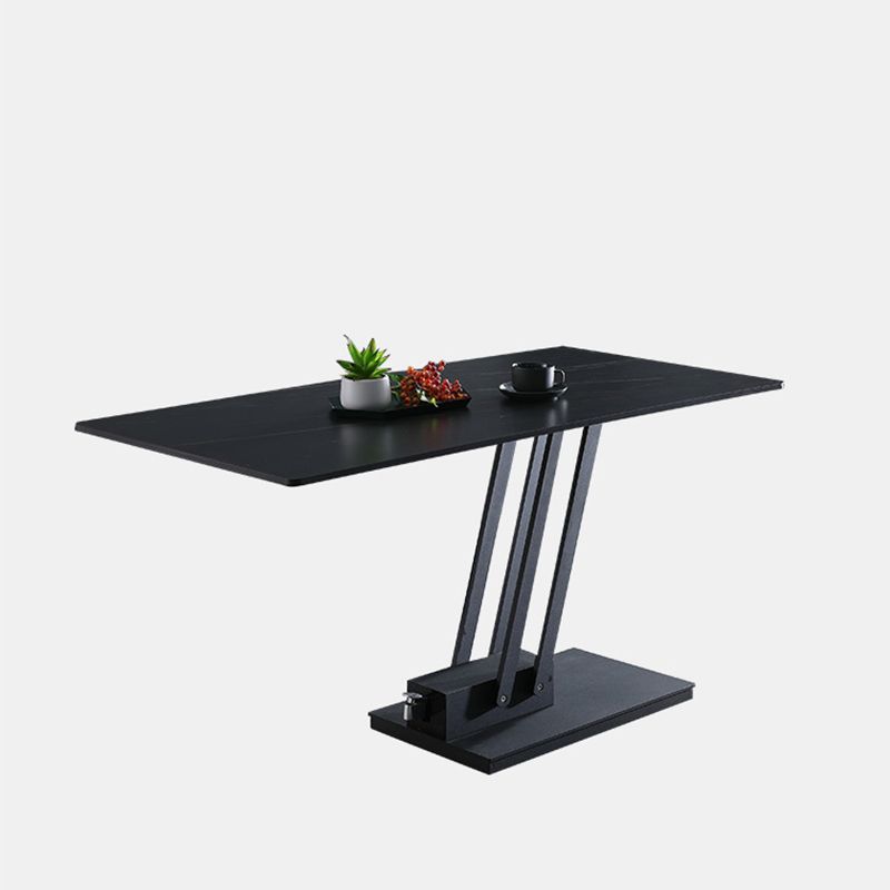 Modern Solid Color Metal Single Foot Base Slate Square Coffee Table Clearhalo 'Coffee & Accent Tables' 'Coffee Tables' 'coffee_tables' 'furn' 'furn_coffee_tables' 'Furniture' 'Living Room Furniture' 1200x1200_c42890d6-0ad0-4fda-a4bc-f9348b40d247